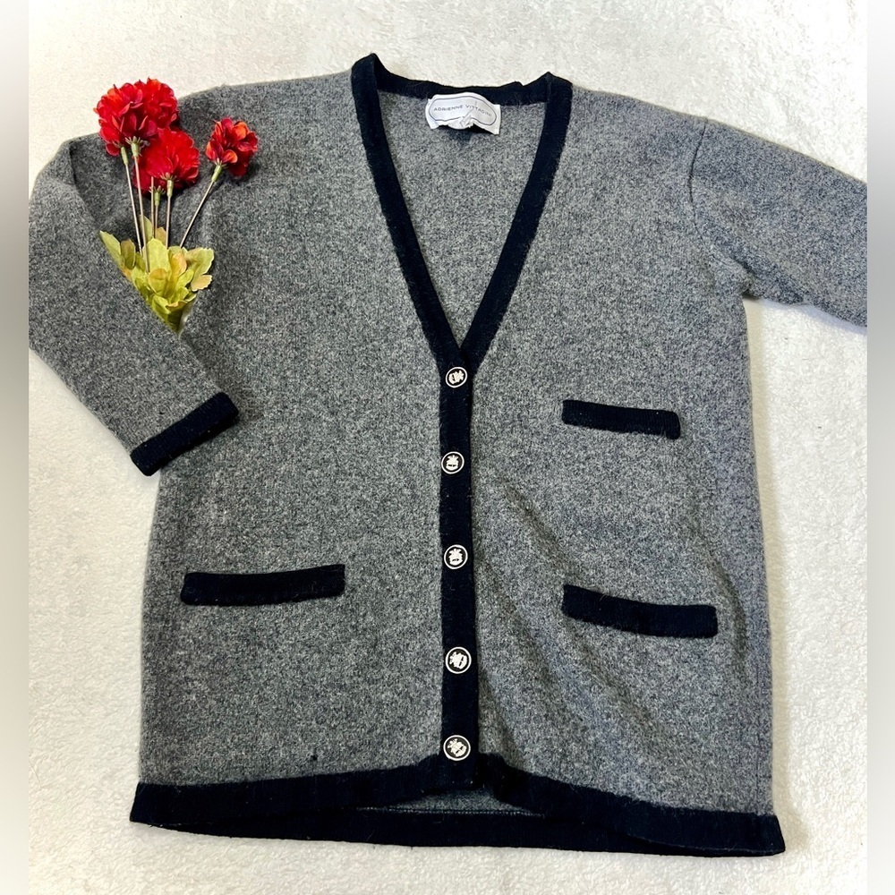 Adrienne Vittadini Vintage Lambs Wool Cardigan Sweater - Small